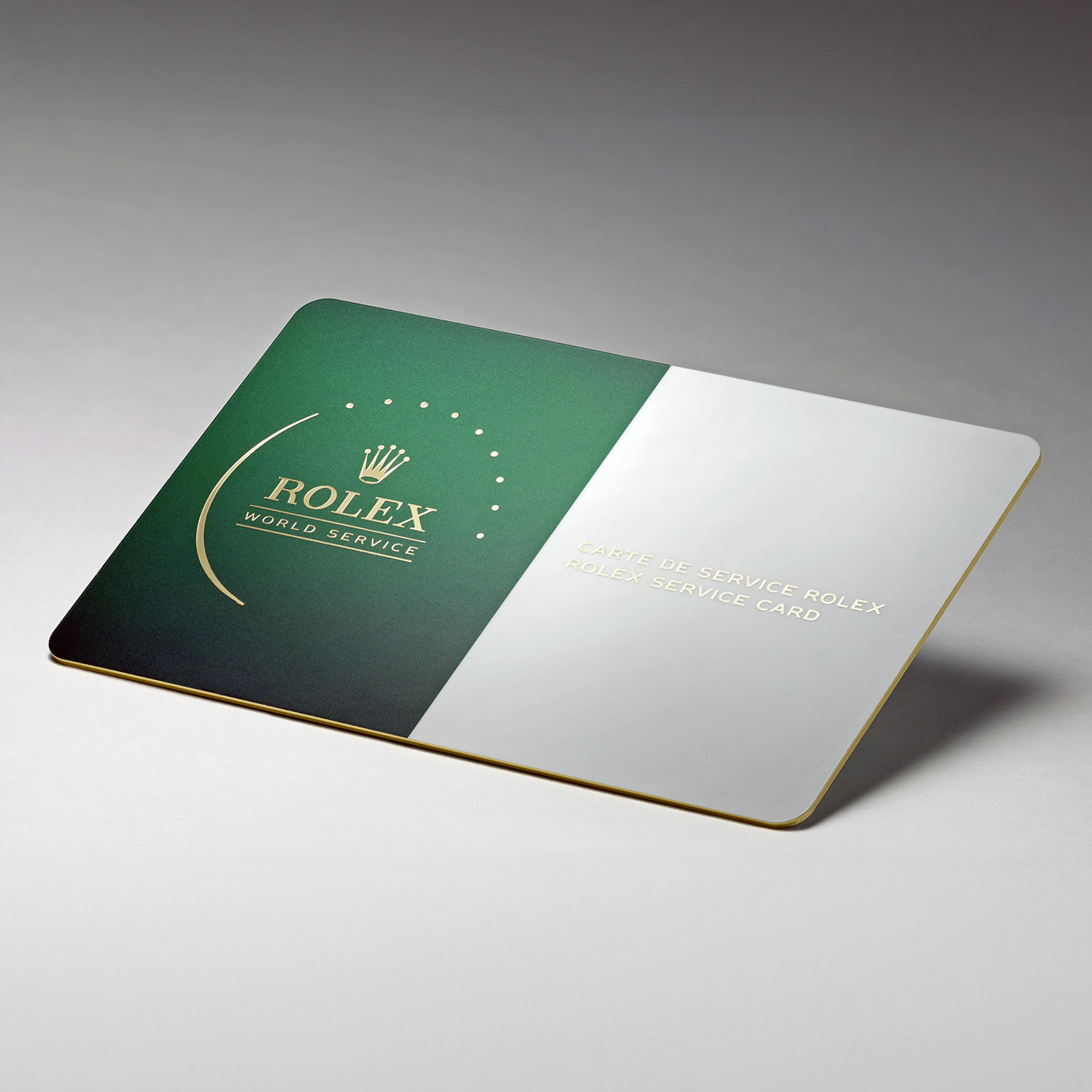 A Rolex international service guarantee card